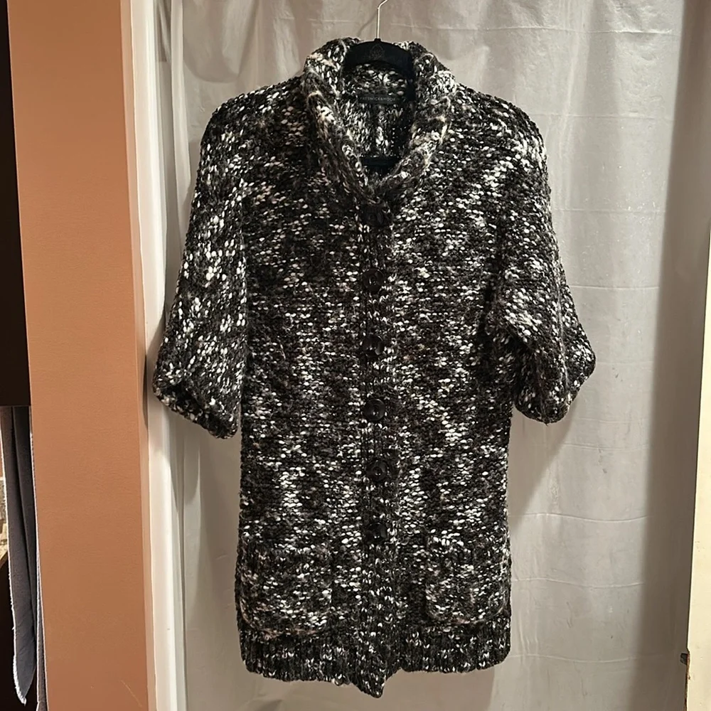 Women's Black and White Knit Sweater Preswick & Moore Size XL
